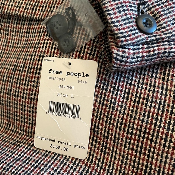 Beautiful FREE PEOPLE BLAZER sold out. Extra buttons and a must have💕💕 - Picture 4 of 5